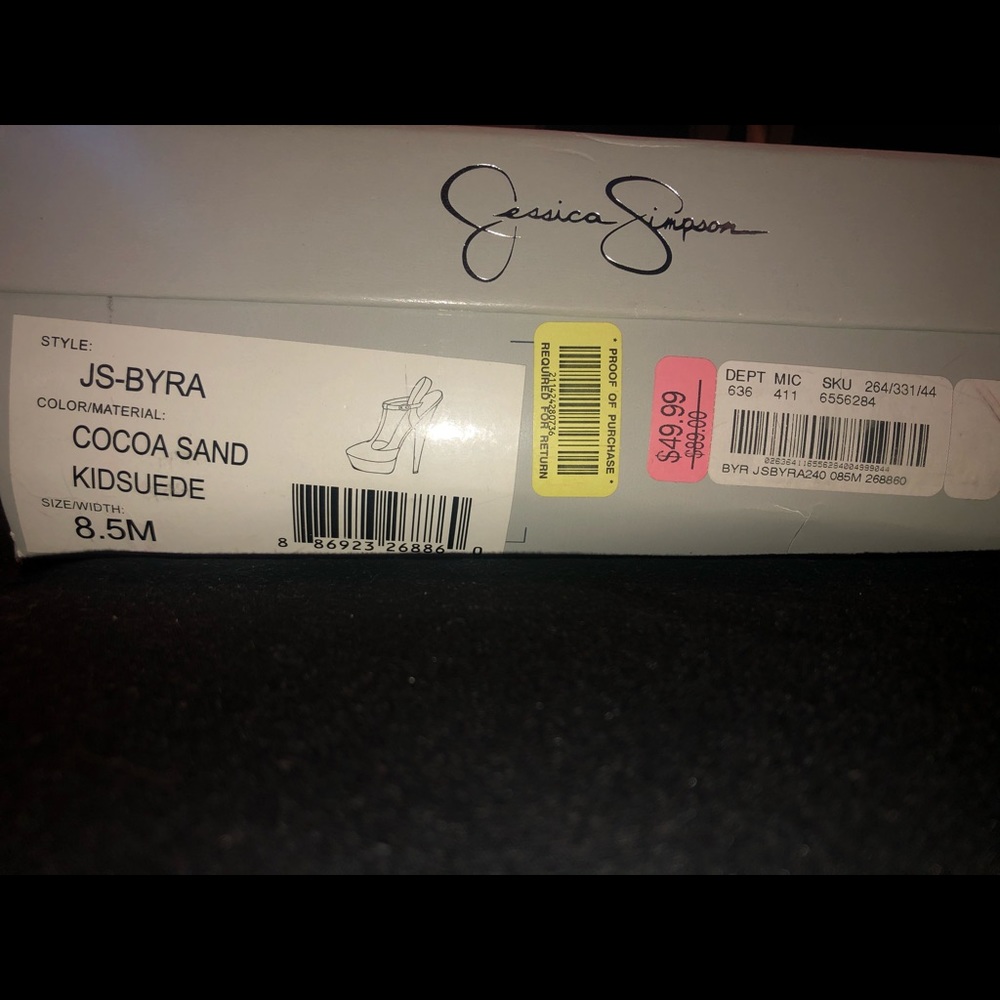 Jessica Simpson Cocoa Kid Suede Heels/Size 8.5 - Picture 3 of 3